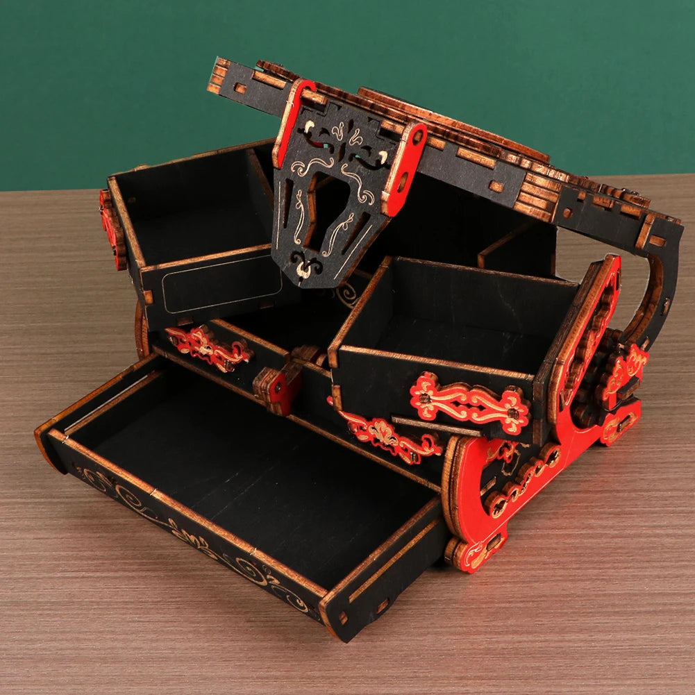 3D Wooden Puzzle Exquisitely Carved Vintage Storage Box Wooden Classic Jewelry Box Puzzle Women Birthday Gift Christmas Gift.