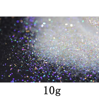 Ultra Fine Colorful Spark - Solvent Resistant White Iridescent Glitter -  - 015 Size, 0.5 mm