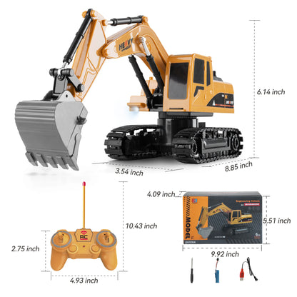 ZWN 1/16 1/20 Remote Control Excavator Dump Truck RC Model Car Toy Professional Alloy Simulation Construction Vehicle for Kids