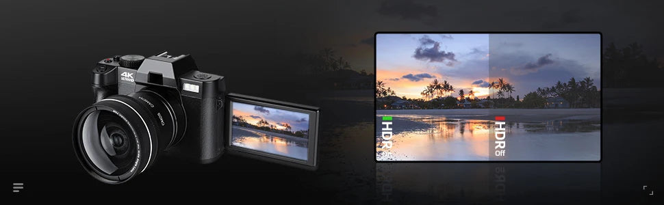 NBD 4K Digital Cameras for Photography,48MP Camera,Travel Vlogging Cameras with 16X Digital Zoom,180°Flip Screen,52mm Macro Lens.