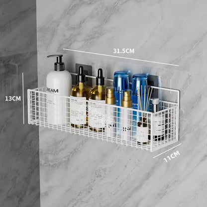 Badezimmerregale aus Eisen zur Wandmontage, Badezimmerregal ohne Bohren, Aufbewahrungsregal, einlagig, WC-Organizer, Waschraum-Zubehör