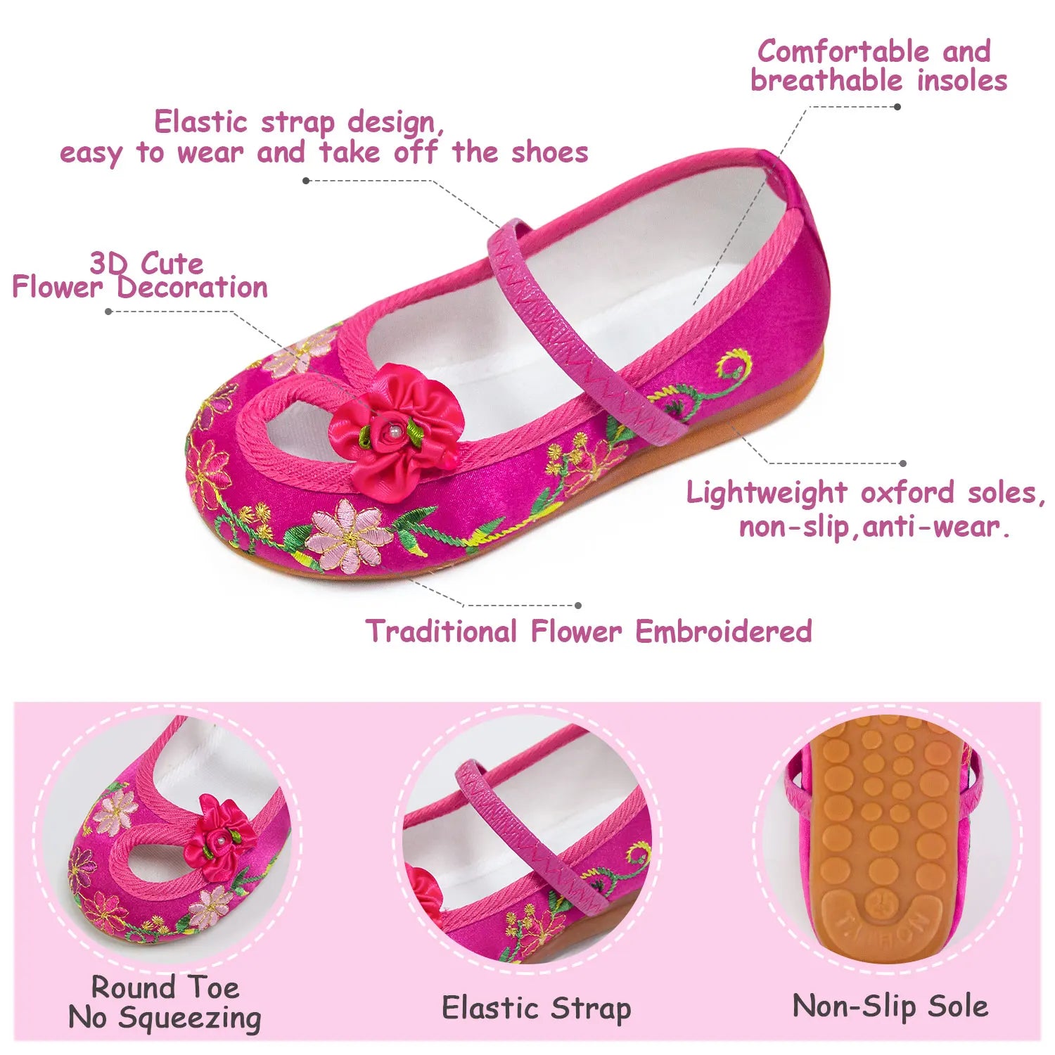 Encanto Mirabel Shoes For Children Girls Halloween Cosplay Costume Dress Up Kids Mary Jane Ballerina Flats Casual Shoes 4-12Yrs.