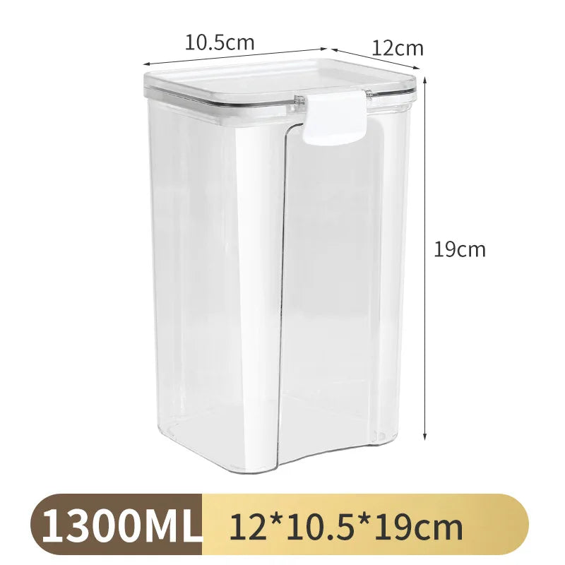 Large Capacity Waterproof Transparent Sealed Jar Multi-size Scene Kitchen Candy Dried Grain Storage With Lid Fridge Storage Tank