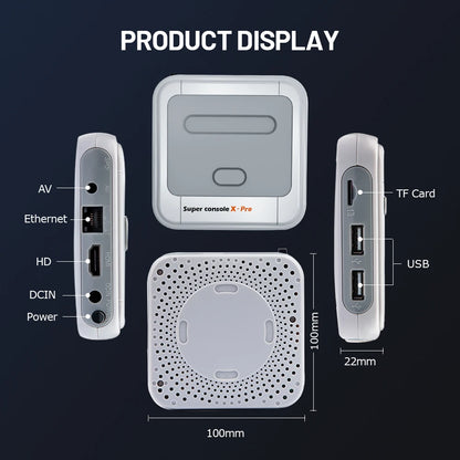 KINHANK Super Console X Pro Retro Game Console Support 50 Emulators 60000 Video Games for DC/MAME/Naomi with Gamepads Kid Gift.