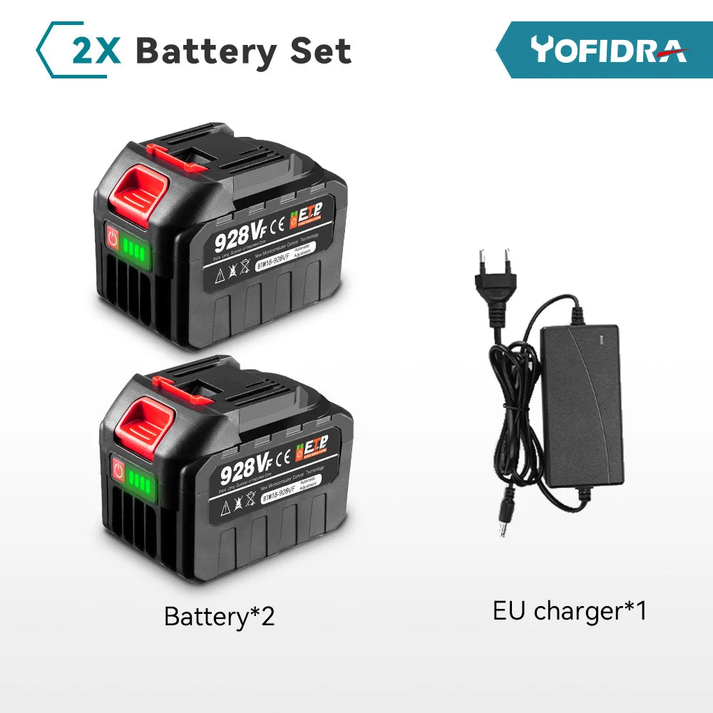 YOFIDRA 18–20 V wiederaufladbarer 22500 mAh 928 VF 388 VF 128 VF Plus Lithium-Ionen-Akku für 21 V 18 V Elektrowerkzeug-Ersatzakku