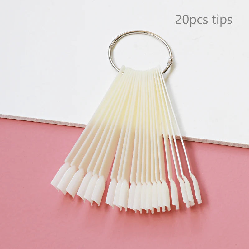 80/50/20pcs Nail Display Sticks Nail Swatch False Nail Tips Nail Gel Polish Practice Clear Display Board for Nail Art Tools