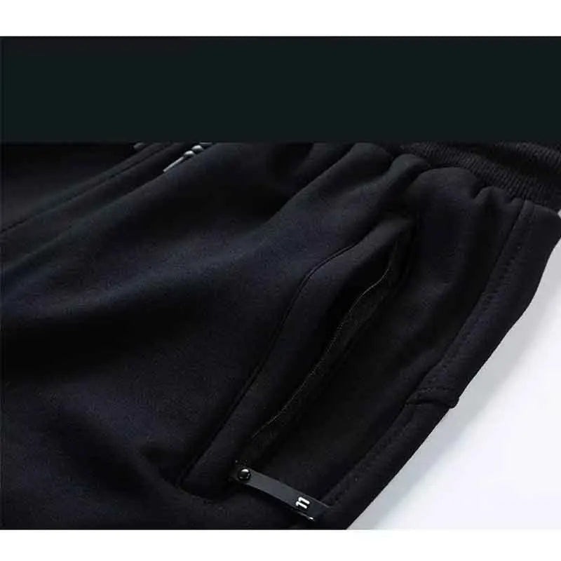 Spring and autumn new loose zipper men's solid color sports pants straight leg casual pants all match large size sweatpants.