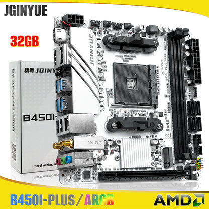 B450 B450I PLUS ARGB Gaming Motherboard am4 Dual-channel ddr4 32g m.2 hdmi MINI ITX HTPC Motherboard.