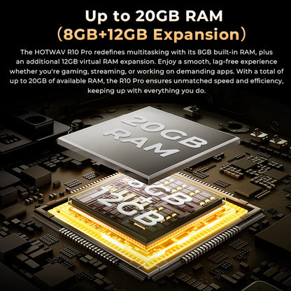 HOTWAV R10 Pro Rugged Tablet Android 14 10.1'' HD+ 13MP Camera Pad 10800mAh Battery 8GB 256GB 8-core OTG Charging Tablet PC.