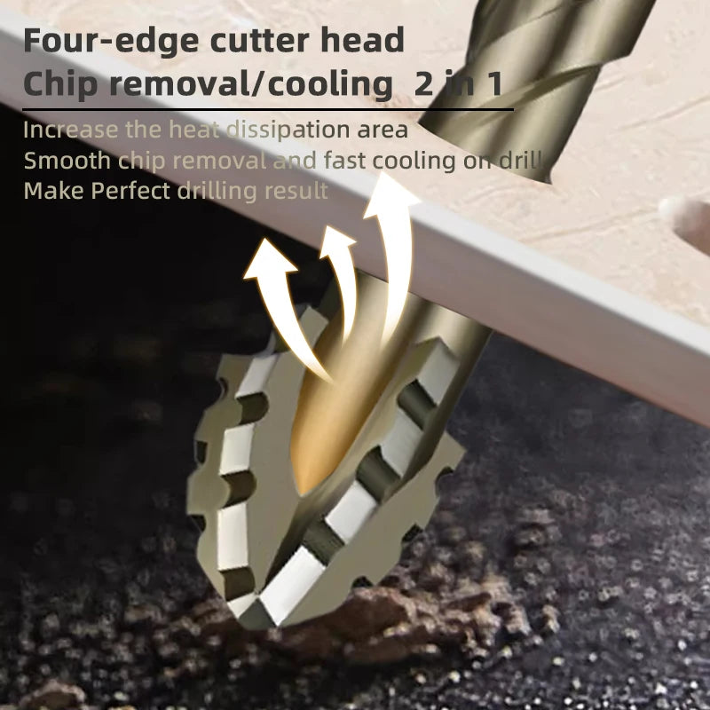Vierkantiges gezahntes Exzenterbohrer-Set, hohe Härte, sechseckig, einfache Installation, Multifunktions-Bohrer-Set mit Schrägkopf