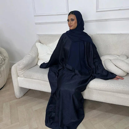 Luxury 2 Piece Muslim Outift Sets for Women Ramadan Dubai Hijab Abaya Dress Islamic Party Kaftan Robe Elegant Turkey Gown 2025.