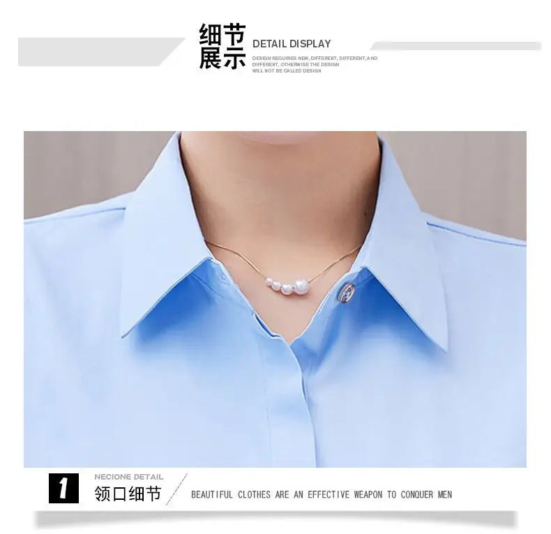 White Shirt Long-sleeved Slim Shirt Korean Style Professional Work Clothes Work Clothes