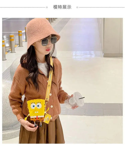 New Original cartoon SpongeBob SquarePants Kids Shoulder Bags Girl and Boys Cute gift Bag.