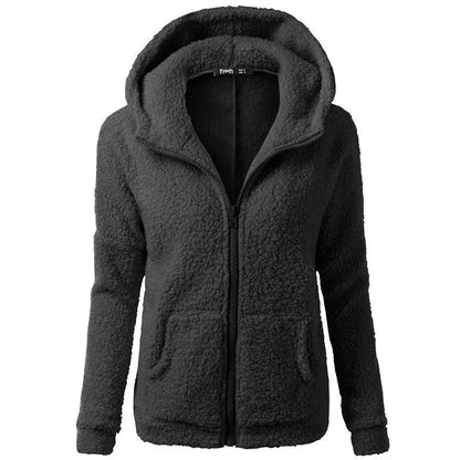 Autumn Winter Warm Jacket Women hoodie Hooded 2025 Casual Female Hoodies Sweatershirt Zipper Coat Solid Soft Fleece Women Coat.