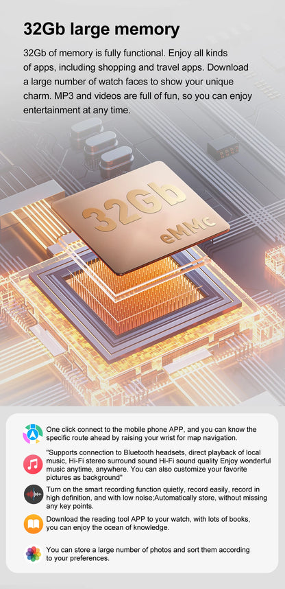 DT Ultra 3 Smartwatch Amoled Screen 4GB MP3 MP4 Player Bluetooth Network Sharing APP Store ChatGPT Smart AI Watch Men Sportwatch