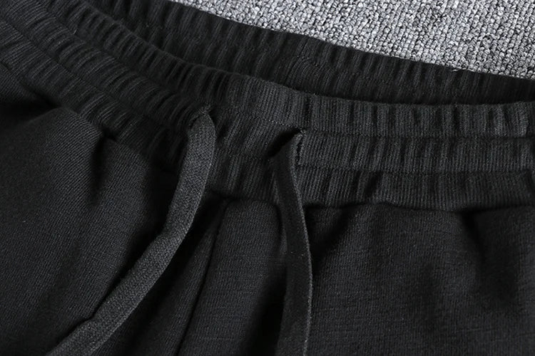 Autumn Winter American Retro Thick Sweatpants With Velvet Men's Pure Cotton Washed Heavyweight Knitted Sports Ankle-tied Pants.