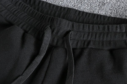 Autumn Winter American Retro Thick Sweatpants With Velvet Men's Pure Cotton Washed Heavyweight Knitted Sports Ankle-tied Pants.