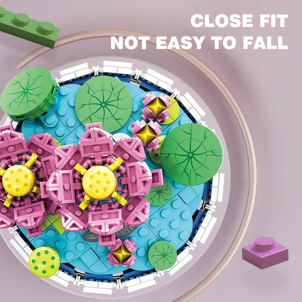 Small Bricks Flower Tree Building Block Kit DIY Home decoration Potted Plant Flower Botanical Construction Toy Girl Gift.