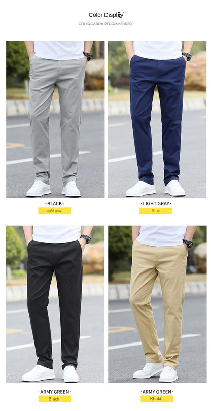 Men's High-Quality Chinos -Cotton Casual Trousers - Breathable Straight Pants (Sizes w28-w40).