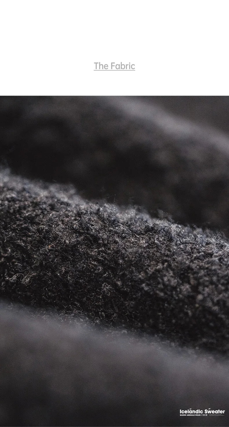 Maden Vintage Heavyweight Fair Isle Icelandic Sweater Round Neck Jacquard Bottom Knitwear Thickened Warm Pullovers for Christmas.