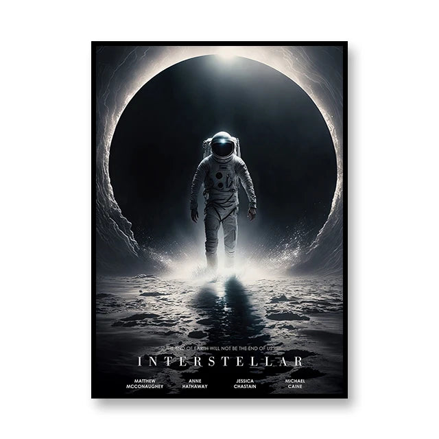 Interstellar Movie Poster Astronaut Outer Space Canvas Wall Art Print Mural Home Decor Movie Lover Gift Unframed