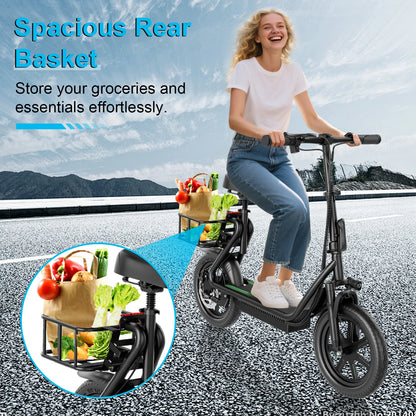 2025 New ATSANT ES2/ES2 PLUS Electric Scooter with Seat 500W 35KM/H 54.6V10.4/22.5Ah 45/100KM 14Inch Tyres With Smart APP EBlike.