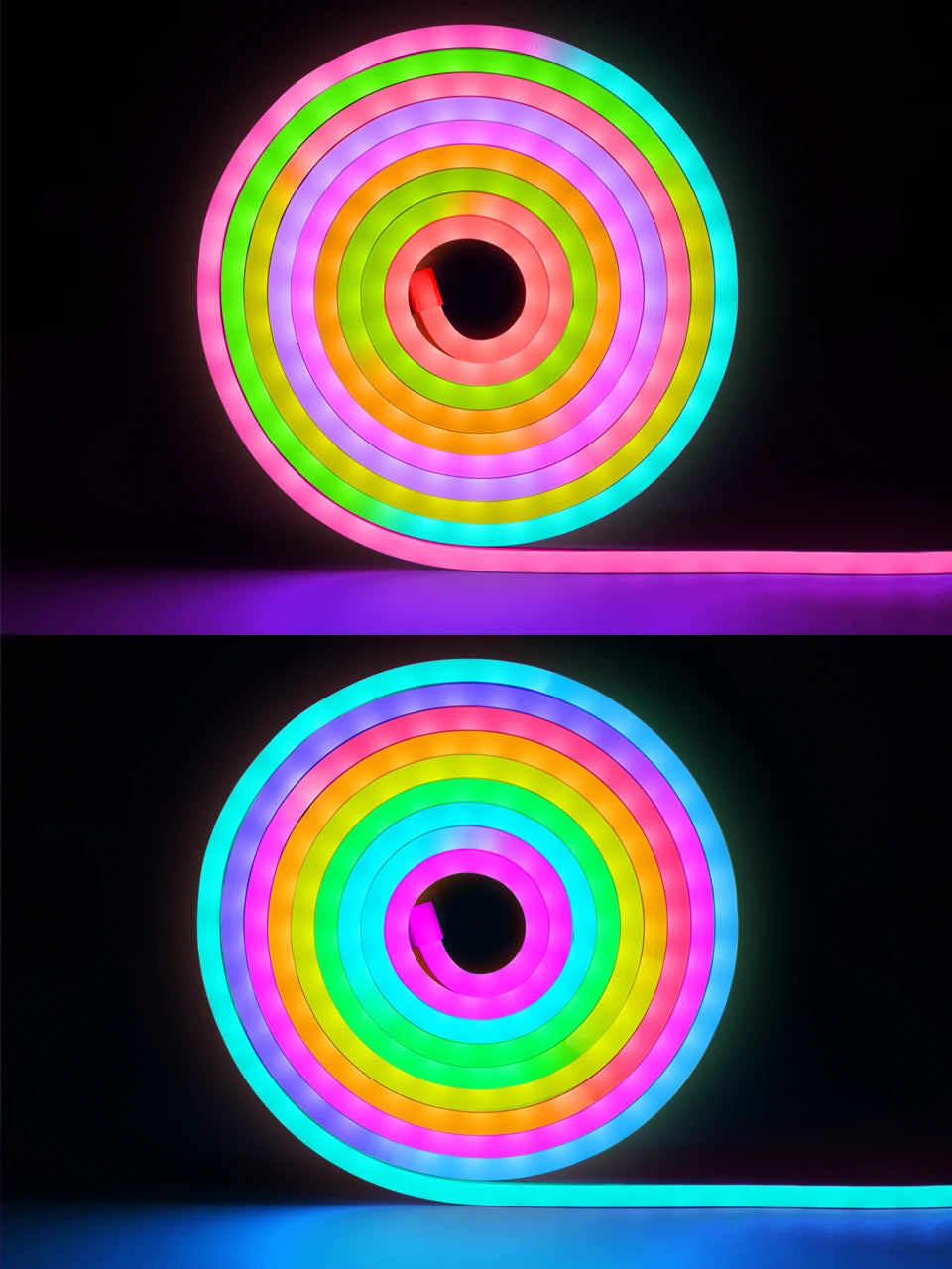 Bluetooth RGBIC WS2812 5V Dream Color RGB LED Neon lights Waterproof Soft Tube Flexible Dimmable Ribbon Tape Lamp TV Room Decor.