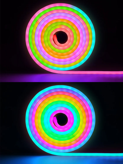 Bluetooth RGBIC WS2812 5V Dream Color RGB LED Neon lights Waterproof Soft Tube Flexible Dimmable Ribbon Tape Lamp TV Room Decor.