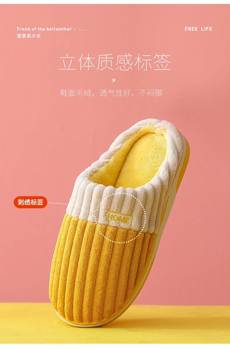 Shevalues Women's Fuzzy House Slippers Winter Warm Plush Indoor Non-slip Bedroom Slides Men Soft Comfort Fur Fluffy Cotton Shoes.