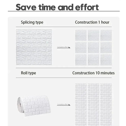 70cmx10m Self-adhesive Wallpaper Decoration Antique Foam Brick Wallpaper Living Room Bedroom Waterproof 3D Wall Sticker
