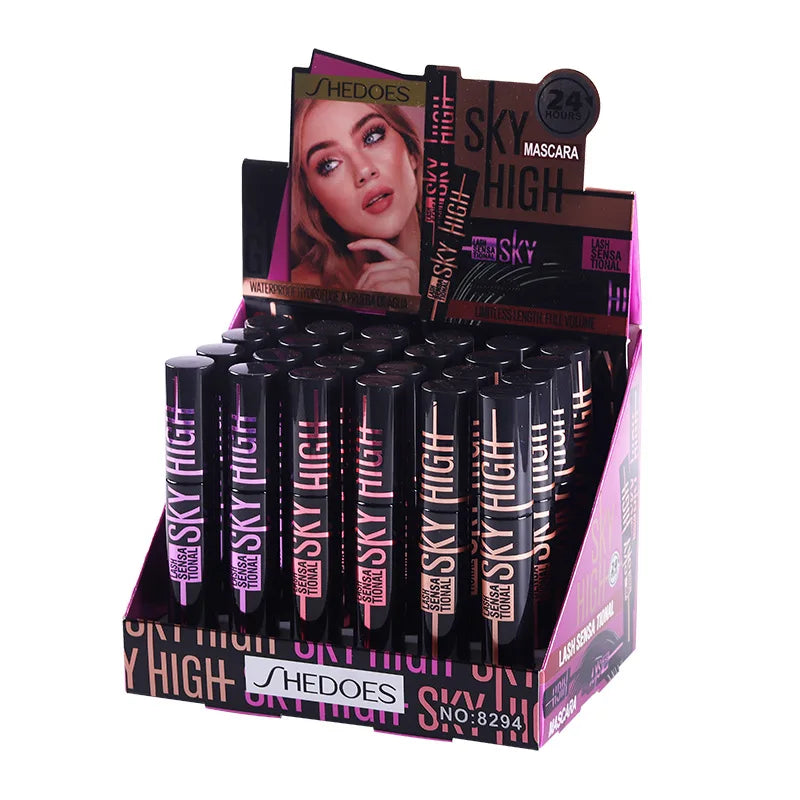 24Pcs Silk Fiber Lash Lengthening Thickening Softer Fuller Lashes Extensions Long-Lasting Smudge-Proof Eyelash Mascara.