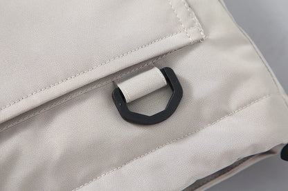 Compass Top Patch Italian Luxury Style  men's Solid color pointy collar single-breasted quilted jacket Nylon Grade 3 waterproof.