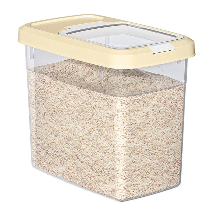 Food Grade Press to Open Seal Moisture Proof Insect Resistant Large Capacity Grain Storage Box Home Use Rice Tub for Grains.