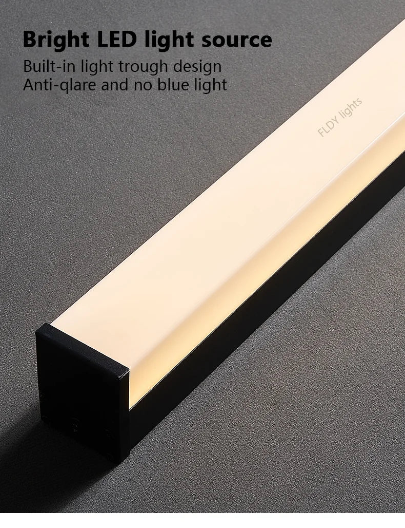 Moderne wasserdichte LED-Wandleuchte mit langem Streifen für den Außenbereich, IP65, Schmiedeeisen-Wandleuchte, Garten-Veranda-Wandleuchte, 110 V, 220 V, Beleuchtung.