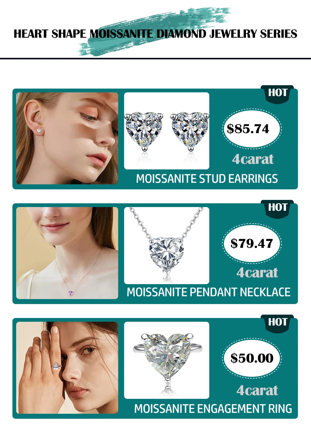 1-3Carat Heart Cut Moissanite Pendant Necklace for Woman S925 Silver Plated 18k Gold Solitaire Diamond Neckchain  Certified.