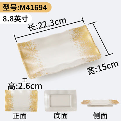 1Pc Thickened Melamine Tableware Not Easily Broken Plastic Barbecue Plate Merchant Dining Plate Household Kitchen Accessories