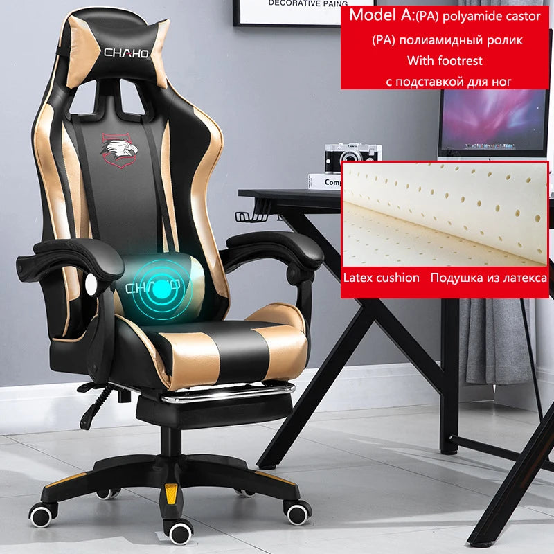 2025 Neuer Computerstuhl, grüner Gaming-Stuhl, PU-Leder, Bürodrehstuhl, Aufzug, Schlafzimmermöbel, Mode, Sillas, Gamer-Stuhl