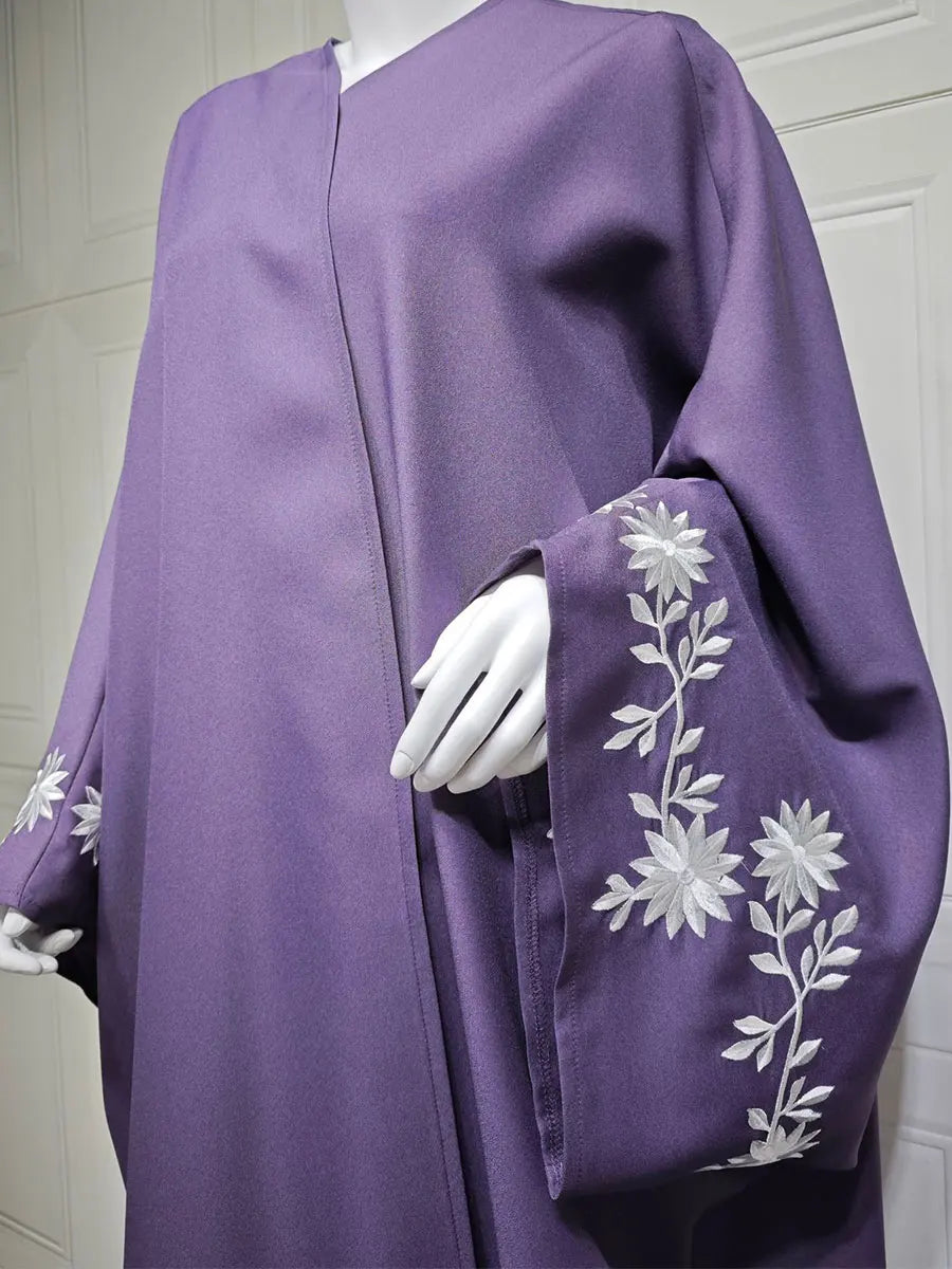 Siskakia Ramadan-Dubai Embroidery Cardigan abaya For Muslim Women's With Hijab Kebaya Moroccan stylish Elegant Clothing.