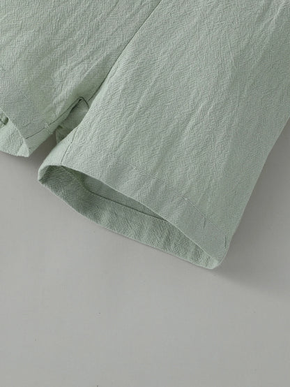 2-teiliges Gentleman-Outfit für Babys, einfarbig, kurzärmeliges Hemd mit Fliege und Overall, Shorts-Set für formelle Kleidungssets.