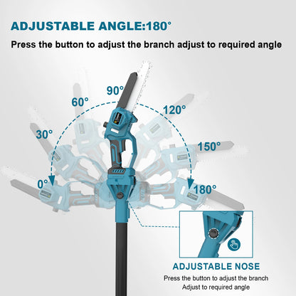 GΣ Bürstenlose Teleskopstange, elektrische Kettensäge, kabellose Hochverschraubungssäge, 2-in-1-Gartenschere für Makita 18 V Akku-Stift
