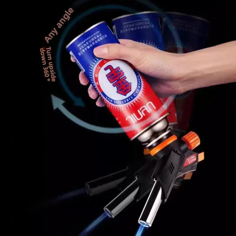 Torch Cooking AutoIgnition Butane Gas Welding-Burner Welding Gas Burner Flame Gas Torch Flame Gun Blow for BBQ Camping Cooking.