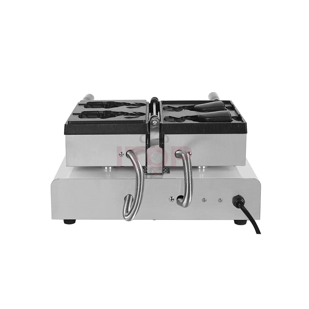 ITOP Taiyaki Waffle Maker 2 Fishes Commercial Ice Cream Taiyaki Pan Making Machine Waffle Cone Baking 2000W Muffin Pancake Snack.