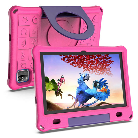 Pritom 10.1 Inch Kids Tablet Android 12 WIFI 6 Quad Core Processor 3GB RAM 64GB ROM YouTube with EVA Protective Case.