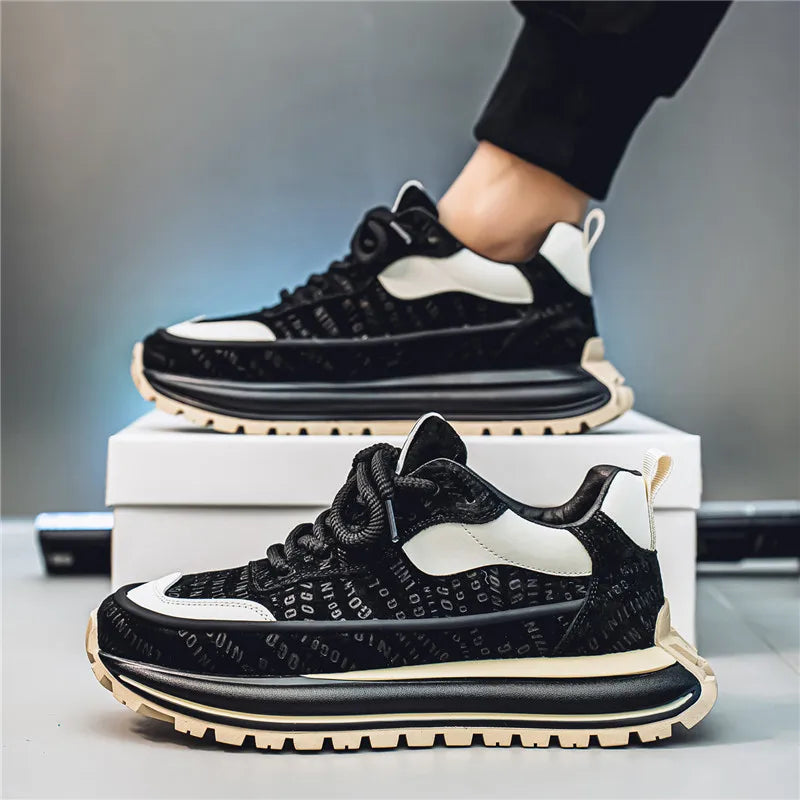 Thick Sole Men Chunky Sneakers Outdoor Wear-resistant Male Trends 2025 New Mens Casual Shoes Fashion Comfort Anti Slip Vulcanize