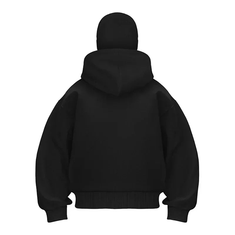 Sturmhaube Herren Kapuzenpullover mit Reißverschluss, Winter, warm, lässig, Y2K mit Kapuze, Gesichtsmaske, Reißverschluss-Design, Sportjacke, Outdoor-Aktivitäten.