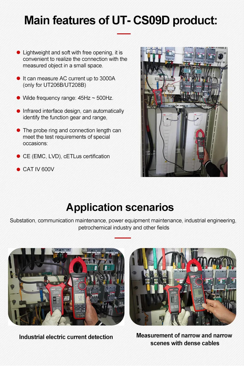 UNI-T Zangenmessgerät UT207B UT208B AC DC Amperometrische Zange Digitalmultimeter Amperemeter Zange Einschaltstrom Tester Werkstatt Werkzeuge