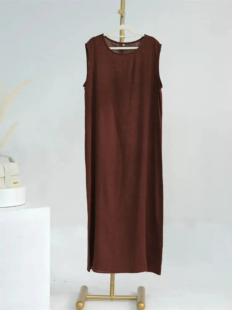 Eid Summer Cotton Linen Kimono Coat Dubai Open Abaya 2024 Muslim for Women Set Retro Kaftan Modest Dresses Islam Clothing Kebaya