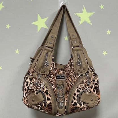 Angelkiss Women Handbags Large Women's Shoulder Bag Leopard Print Top-Handle Fashion Satchel Dumpling Shoulder Tote Hobos Bag