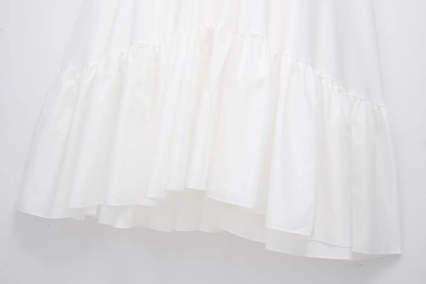 TFMLN Elegantes, gestuftes langes Kleid für Damen, 2024, Sommer, klassische Mode, solide Kleider mit seitlichem Reißverschluss, hohe Taille, A-Linie, Partykleid.