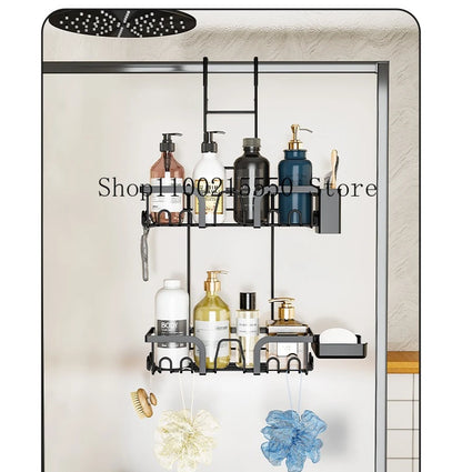 Duschraum-Aufbewahrungsregal, Badezimmer-Hängekorb, Glas-Trennwand-Organizer für die Aufbewahrung von Dusche und Toiletten